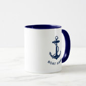 Nautical Boat Anchor Beach House Custom マグカップ (正面右)