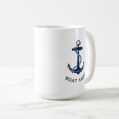 Nautical Boat Anchor Beach Trip Custom コーヒーマグカップ (正面右)