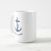 Nautical Boat Anchor Beach Trip Custom コーヒーマグカップ (正面左)