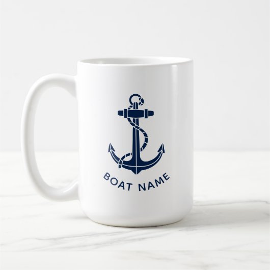 Nautical Boat Anchor Beach Trip Custom コーヒーマグカップ (左)