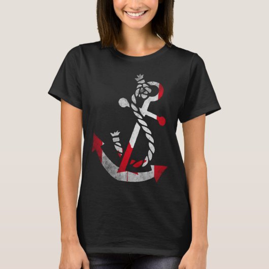 Nautical boat anchor Canada Canadian Flag ocean Fi Tシャツ (正面)