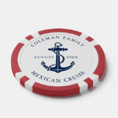Nautical Boat Anchor Family Ocean Cruise Custom ポーカーチップ (シングル)
