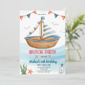 Nautical boat theme party invitation 招待状 (スタンド正面)