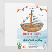 Nautical boat theme party invitation 招待状 (正面/裏面)