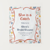 Nautical Bridal Shower Welcome Backdrop Tapestry タペストリー (正面)