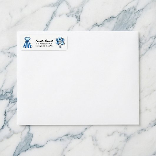 Nautical Cabana Sailor Birthday Return ラベル