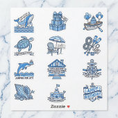 Nautical Cabana Sailor Birthday Sticker Sheet Set シール