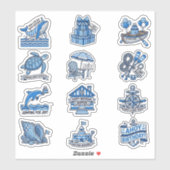 Nautical Cabana Sailor Birthday Sticker Sheet Set シール (シート)