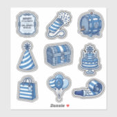 Nautical Cabana Sailor Birthday Sticker Sheet Set シール (シート)