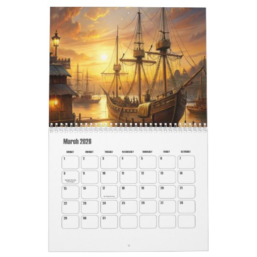 Nautical Calendar カレンダー (3月 2026)