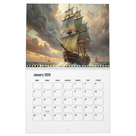 Nautical Calendar カレンダー (1月 2026)
