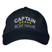 Nautical Captain Your Boat Name Personalized Cap  刺繍入りキャップ (正面)