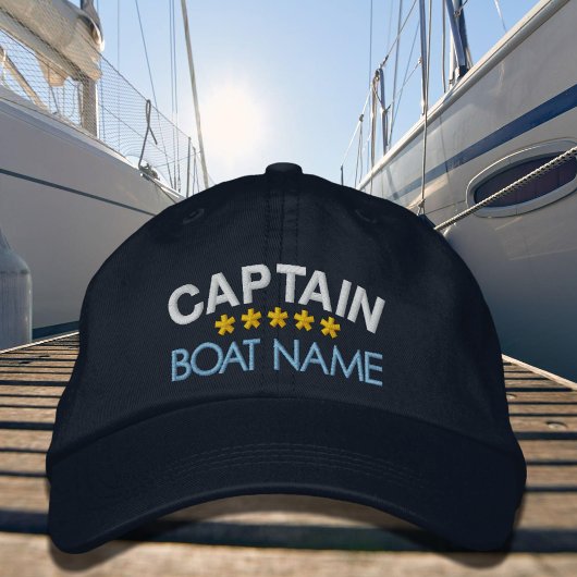 Nautical Captain Your Boat Name Personalized Cap  刺繍入りキャップ