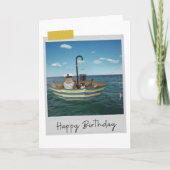 Nautical Cat Funny Birthday Card カード (正面)