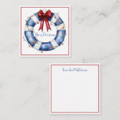 Nautical Christmas Life Preserver With Bow エンクロージャーカード (正面/裏面)