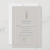 Nautical Coastal Bell Tower Formal Wedding RSVP (正面)