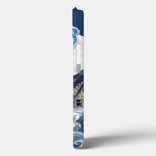 Nautical Coastal Collage: Lighthouse & Sea Life Ed Case-Mate iPhoneケース (裏面 / 左)