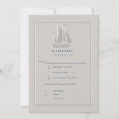 Nautical Coastal Sailboat Formal Wedding RSVP (正面)