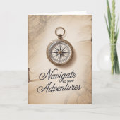 Nautical Compass Birthday Card for men  カード (正面)