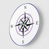 Nautical Compass Face ラージ壁時計 (傾斜)