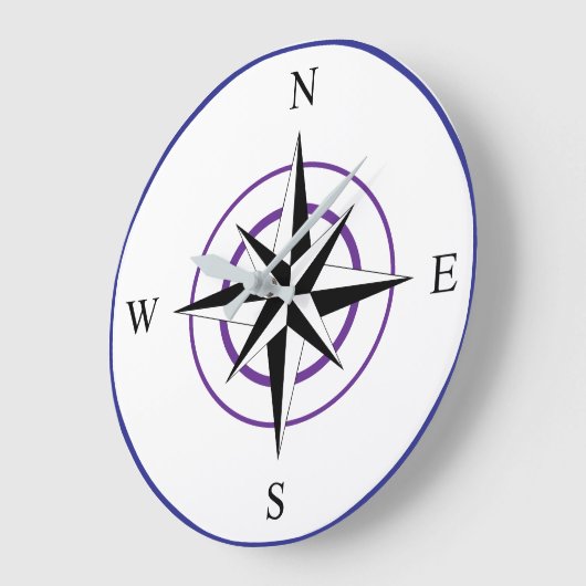 Nautical Compass Face ラージ壁時計 (傾斜)