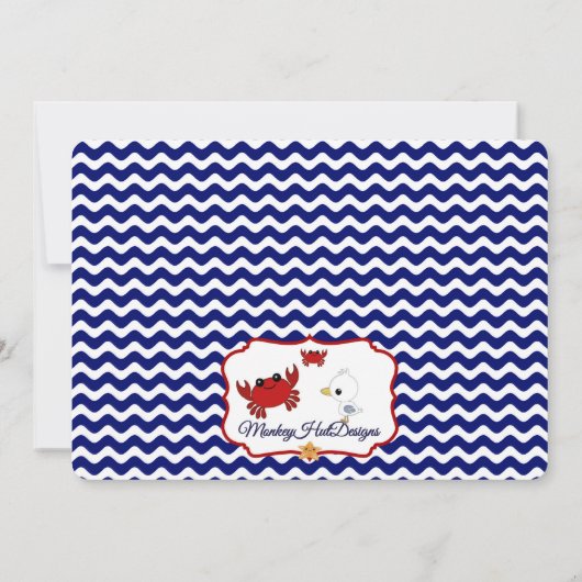  nautical crab baby shower 招待状 (裏面)