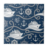 Nautical Cruise Seamless Pattern タイル (正面)