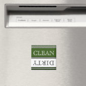 Nautical Dark GreenDishwasher Dirty Clean マグネット (インサイチュ (食洗機))