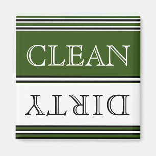 Nautical Dark GreenDishwasher Dirty Clean マグネット