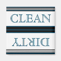 Nautical  Dark Teal Blue Dishwasher Dirty Clean 