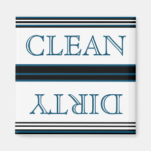 Nautical Dark Teal Blue Dishwasher Dirty Clean マグネット