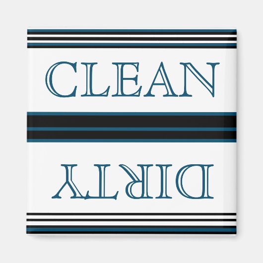 Nautical  Dark Teal Blue Dishwasher Dirty Clean  マグネット (正面)