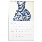 Nautical Delft Blue – Vintage Sailor Calendar カレンダー (3月 2027)