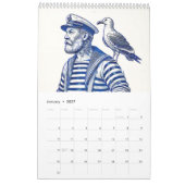 Nautical Delft Blue – Vintage Sailor Calendar カレンダー (1月 2027)