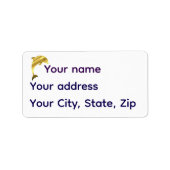 Nautical dolphin porpise gold silhouette  ラベル (正面)