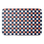 Nautical Doodles – Coral & Navy Mini Check バスマット (正面)