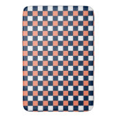 Nautical Doodles – Coral & Navy Mini Check バスマット (正面縦)