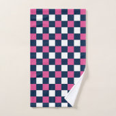 Nautical Doodles – Hot Pink & Navy Coastal Stripe バスタオルセット (ハンドタオル)