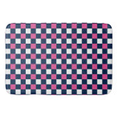 Nautical Doodles – Hot Pink & Navy Mini Check バスマット (正面)