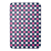 Nautical Doodles – Hot Pink & Navy Mini Check バスマット (正面縦)