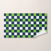 Nautical Doodles – Lime & Navy Coastal Stripe バスタオルセット (ハンドタオル)