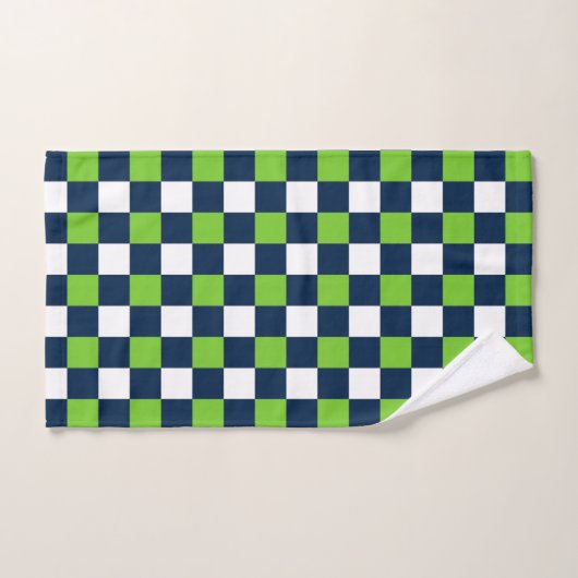 Nautical Doodles – Lime & Navy Coastal Stripe バスタオルセット (ハンドタオル)
