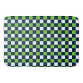 Nautical Doodles – Lime & Navy Mini Check バスマット (正面)