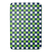 Nautical Doodles – Lime & Navy Mini Check バスマット (正面縦)