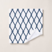 Nautical Doodles – Red & Navy Coastal Stripe バスタオルセット (ウォッシュタオル)