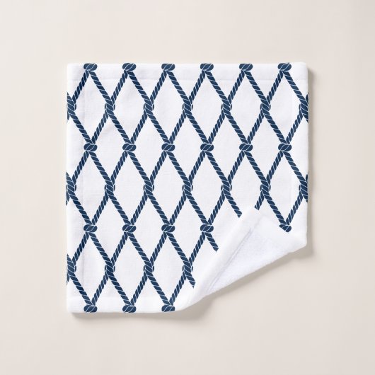 Nautical Doodles – Red & Navy Coastal Stripe バスタオルセット (ウォッシュタオル)