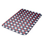Nautical Doodles – Red & Navy Mini Check バスマット (アングル)