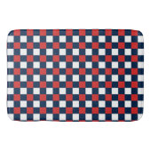 Nautical Doodles – Red & Navy Mini Check バスマット (正面)