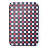Nautical Doodles – Red & Navy Mini Check バスマット (正面縦)