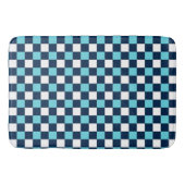 Nautical Doodles – Turquoise & Navy Mini Check バスマット (正面)